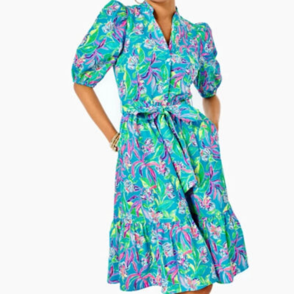 🌴 NWT Lilly Pulitzer Shona Dress in Keep on Beleafing